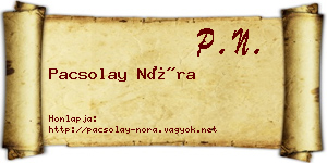 Pacsolay Nóra névjegykártya