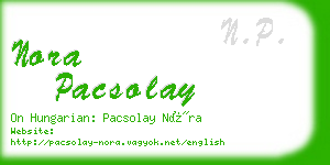 nora pacsolay business card